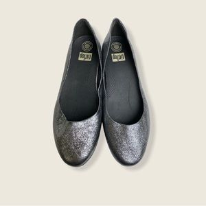 FitFlop Ballerina Slide Black Shimmer Size 11 - Like New